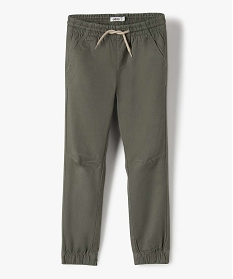 pantalon garcon avec taille et chevilles elastiquees vert pantalonsB507201_2