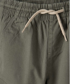 pantalon garcon avec taille et chevilles elastiquees vert pantalonsB507201_3