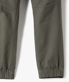 pantalon garcon avec taille et chevilles elastiquees vert pantalonsB507201_4