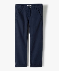 pantalon chino en twill de coton garcon bleu pantalonsB507701_1