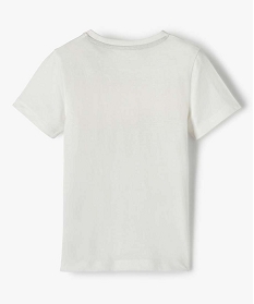 tee-shirt garcon a manches courtes imprime dinosaure blancB511701_3