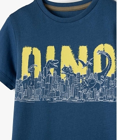 tee-shirt garcon a manches courtes imprime dinosaure bleu tee-shirtsB511801_2