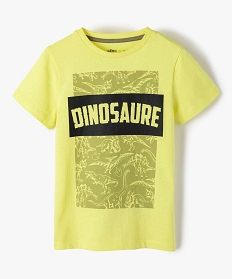 tee-shirt garcon a manches courtes imprime dinosaure jaune tee-shirtsB511901_1