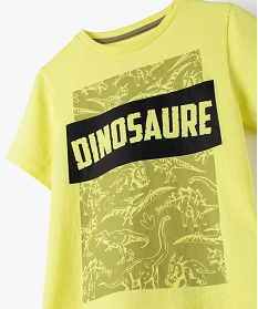tee-shirt garcon a manches courtes imprime dinosaure jauneB511901_2