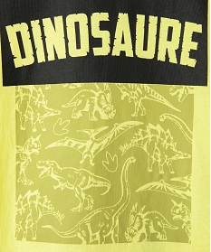 tee-shirt garcon a manches courtes imprime dinosaure jauneB511901_3