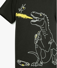 tee-shirt garcon a manches courtes imprime dinosaure gris tee-shirtsB512001_2