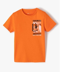 tee-shirt garcon imprime a manches courtes orangeB512601_1