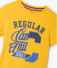 tee-shirt garcon imprime a manches courtes - camps united jauneB512701_2