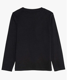 tee-shirt garcon a manches longues avec large motif noirB513001_3