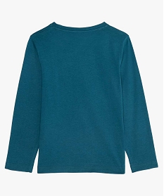 tee-shirt garcon a manches longues avec motif floque bleuB513401_3
