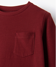 tee-shirt garcon manches longues a poche poitrine rouge tee-shirtsB516001_2