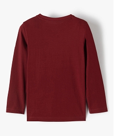 tee-shirt garcon manches longues a poche poitrine rouge tee-shirtsB516001_4