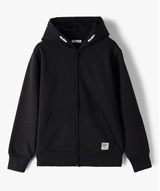 sweat a capuche avec fermeture zippee garcon noir sweatsB519101_4