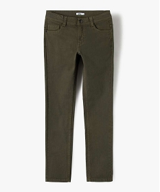 GEMO Pantalon garçon style jean slim 5 poches Vert