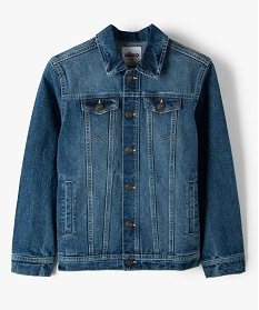 GEMO Veste garçon en jean aspect délavé sur lavant Gris