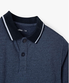 polo garcon chine a tres fines rayures bleu polosB522801_2