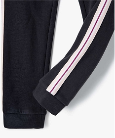 pantalon de jogging fille avec bande pailletee sur les cotes grisB528701_2