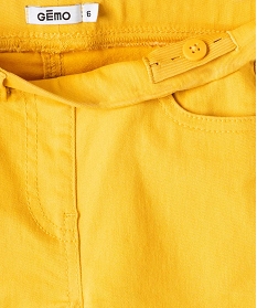 pantalon fille skinny uni a taille elastiquee jaune pantalonsB534401_2
