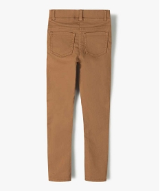 pantalon skinny uni a taille elastiquee fille brun pantalonsB534501_3