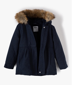 manteau fille paillete avec capuche fantaisie bleu blousons et vestesB536401_2