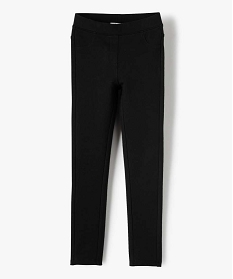 leggings fille uni en coton extensible noir pantalonsB539501_1