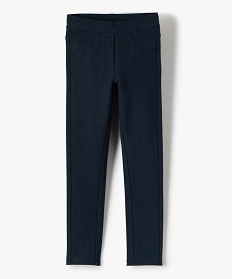 GEMO Leggings uni en coton extensible fille navy