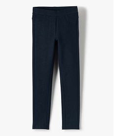 leggings uni en coton extensible fille bleu pantalonsB539601_1