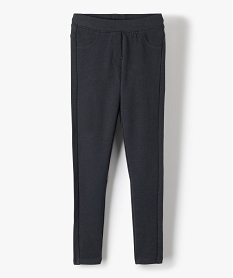 leggings fille uni en coton extensible gris pantalonsB539701_4