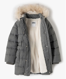 parka fille avec doublure chaude et capuche fantaisie gris doudounesB541101_2