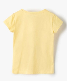tee-shirt fille a manches courtes avec motifs pailletes jauneB545401_3