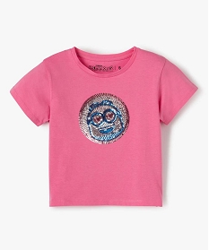 GEMO Tee-shirt fille avec motif en sequins brodés - Les Minions 2 Rose