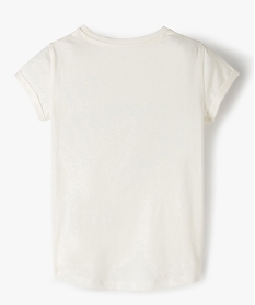 tee-shirt fille a manches courtes avec motif en relief blancB546401_3