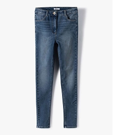 GEMO Jean fille coupe ultra skinny taille haute bleu vif