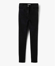 GEMO Jean fille coupe ultra skinny taille haute noir vif