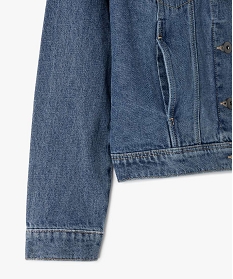veste fille en jean avec marques dusures grisB557801_2