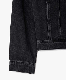 veste fille en jean avec marques dusures noir blousons et vestesB557901_2