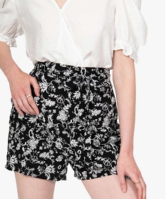 jupe-short femme fluide motif fleuri imprime shortsB567701_2