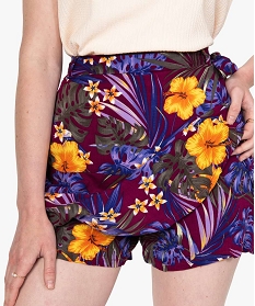 jupe-short femme fluide motif fleuri imprime shortsB567801_2