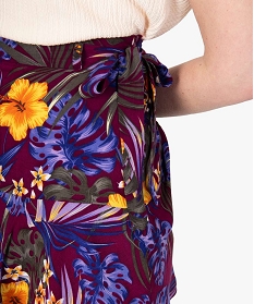 jupe-short femme fluide motif fleuri imprime shortsB567801_3