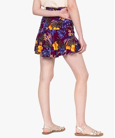 jupe-short femme fluide motif fleuri imprime shortsB567801_4