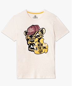 tee-shirt homme avec motif tete de chien - camps united beige tee-shirtsB568901_4