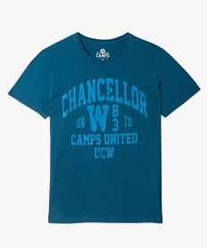 tee-shirt homme avec inscription ton sur ton - camps united bleu tee-shirtsB569101_4