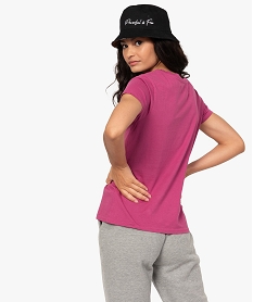 tee-shirt femme a manches courtes et motif patine - camps violetB573801_3