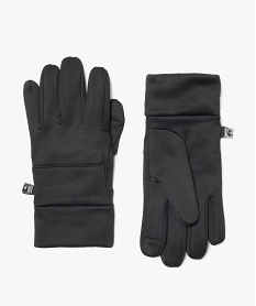 gants  homme doubles polaire compatibles ecran tactile noir standardB576101_1