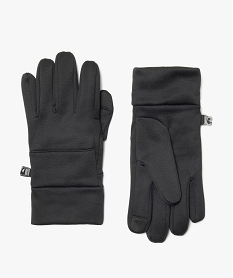 GEMO Gants  homme doublés polaire compatibles écran tactile noir standard