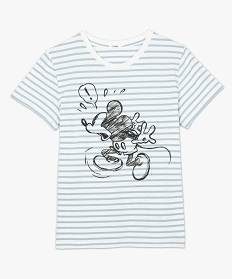 tee-shirt femme raye motif mickey - disney imprimeB578901_4