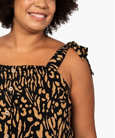 chemise femme a bretelles motif animalier brun chemisiersB580501_2