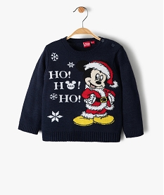 GEMO Pull de Noël bébé garçon avec motif Mickey - Disney Bleu