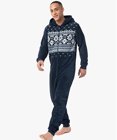 combinaison pyjama homme avec capuche ourson bleu pyjamas et peignoirsB584601_3