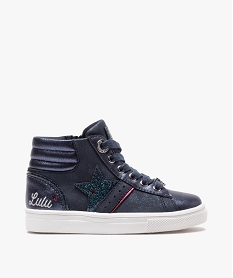 baskets fille mid-cut zippees a paillettes – lulu castagnette bleu basketsB586001_1